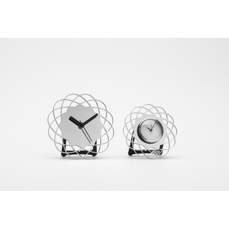 Metro Lane Stainless Steel Tabletop Clock in Grey Wayfair.co.uk